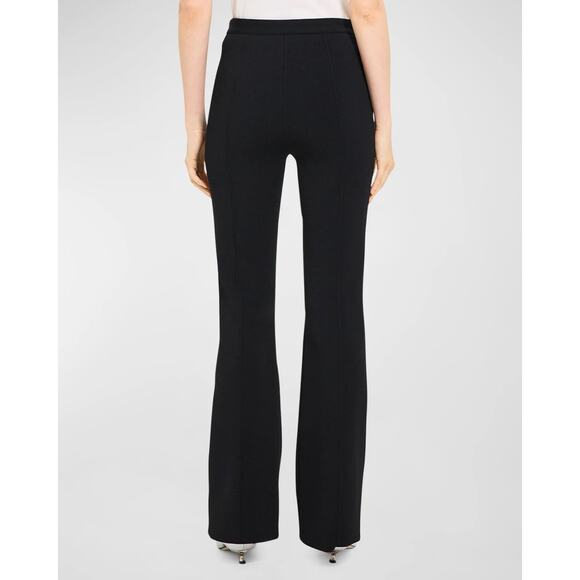 THEORY Compact Crepe Black Flare Pants Size Large - Picture 2 of 12